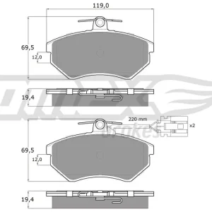 Zestaw klocków hamulcowych, hamulce tarczowe TOMEX BRAKES TX 12-04 Szybka wysyłka