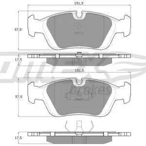 Ekspresowa dostawa Zestaw klocków hamulcowych, hamulce tarczowe TOMEX BRAKES TX 12-05