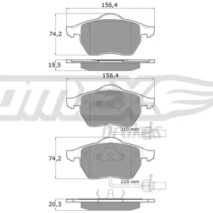 Oferta czasowa Zestaw klocków hamulcowych, hamulce tarczowe TOMEX BRAKES TX 12-13