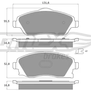 Zestaw klocków hamulcowych, hamulce tarczowe TOMEX BRAKES TX 12-19 Sprawdź teraz