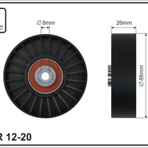 Oferta limitowana rolka kierunkowa / prowadząca, pasek klinowy zębaty CAFFARO 12-20