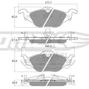 Rabat Zestaw klocków hamulcowych, hamulce tarczowe TOMEX BRAKES TX 12-21