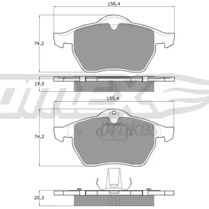 Taniej Zestaw klocków hamulcowych, hamulce tarczowe TOMEX BRAKES TX 12-25