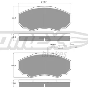 Zestaw klocków hamulcowych, hamulce tarczowe TOMEX BRAKES TX 12-45 Nowy