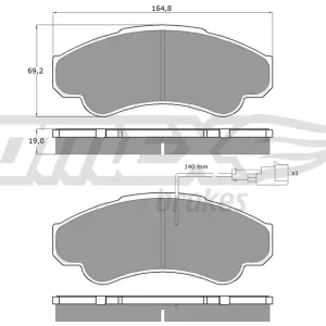 Premium Zestaw klocków hamulcowych, hamulce tarczowe TOMEX BRAKES TX 12-47