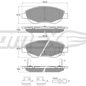 Sprawdź teraz Zestaw klocków hamulcowych, hamulce tarczowe TOMEX BRAKES TX 12-501