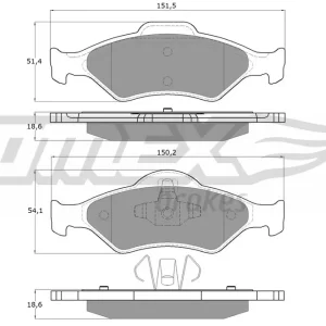 Zamów teraz Zestaw klocków hamulcowych, hamulce tarczowe TOMEX BRAKES TX 12-53