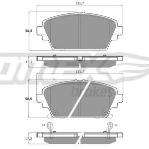 Kup online Zestaw klocków hamulcowych, hamulce tarczowe TOMEX BRAKES TX 12-63