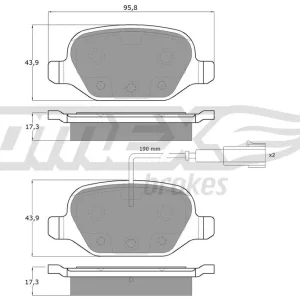 Szybka wysyłka Zestaw klocków hamulcowych, hamulce tarczowe TOMEX BRAKES TX 12-703