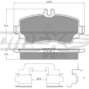 Szybka wysyłka Zestaw klocków hamulcowych, hamulce tarczowe TOMEX BRAKES TX 12-76