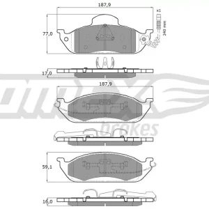 Zestaw klocków hamulcowych, hamulce tarczowe TOMEX BRAKES TX 12-83 Kup teraz