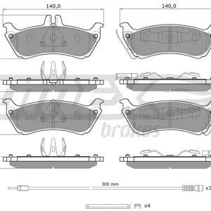 Zestaw klocków hamulcowych, hamulce tarczowe TOMEX BRAKES TX 12-85 Premium