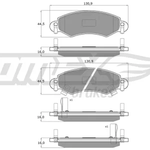Oferta limitowana Zestaw klocków hamulcowych, hamulce tarczowe TOMEX BRAKES TX 12-96