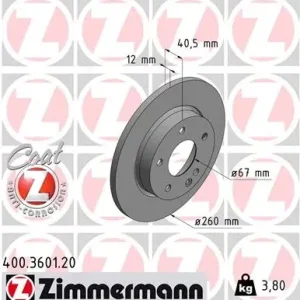 Bezpieczna płatność Tarcza hamulcowa ZIMMERMANN 400.3601.20