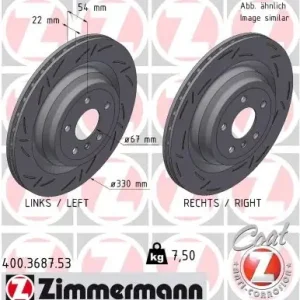 Niska cena Tarcza hamulcowa ZIMMERMANN 400.3687.53