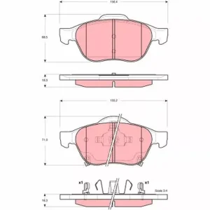 Zestaw klocków hamulcowych, hamulce tarczowe TRW GDB3335 Ograniczona ilość