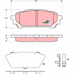 Oferta czasowa Zestaw klocków hamulcowych, hamulce tarczowe TRW GDB3395