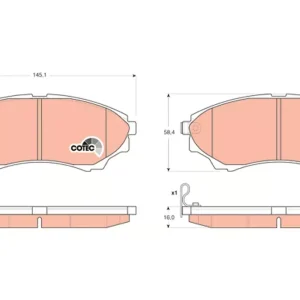 Tylko do końca tygodnia Zestaw klocków hamulcowych, hamulce tarczowe TRW GDB3403