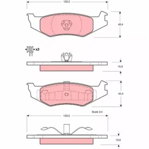 Oferta czasowa Zestaw klocków hamulcowych, hamulce tarczowe TRW GDB4012