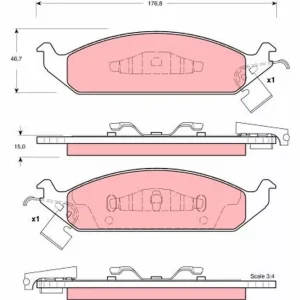 Zestaw klocków hamulcowych, hamulce tarczowe TRW GDB4016 Premium