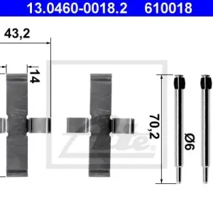 ATE 13.0460-0018.2 ATE Zestaw montażowy klocków hamulcowych BMW (!) Zamów teraz