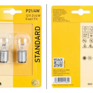 Niska cena ŻARÓWKA P21/4W 12V HELLA 8GD004772123 P214W BLISTER X2