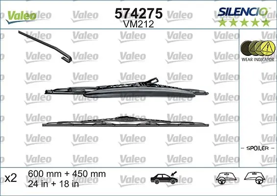Wycieraczki silencio VALEO 574275 VM212 Ostatnie sztuki