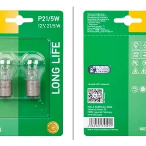 Ostatnia szansa ŻARÓWKA P21/5W 12V HELLA 8GD002078173 P215W LONG LIFE BLISTER X2