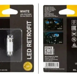 Popularny ŻARÓWKA LED RETROFIT HELLA 8GL178560551 C5W C5W SV8.5-8 36MM 4000K
