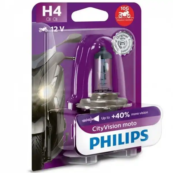Wysoka jakość ŻARÓWKA H4 60/55W H4 CITY VISION MOTO PHILIPS 12342CTVBW H4