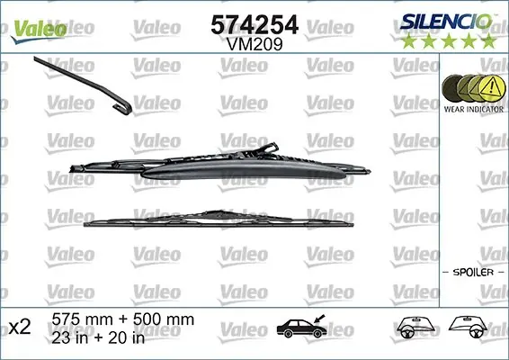 Wycieraczki silencio VALEO 574254 VM209 Darmowa dostawa