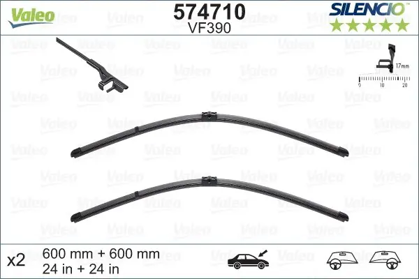 Dodaj do koszyka WYCIERACZKA SILENCIO VALEO 574710 A2048200145 FLAT BLADE VF390 X2