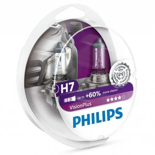 Darmowy zwrot ŻARÓWKA H7 55W 12V VISION PLUS PHILIPS 12972VPBL H7