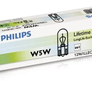 ŻARÓWKA W5W 12V CAŁOSZKLANA PHILIPS 12961LLECOCP Zniżka