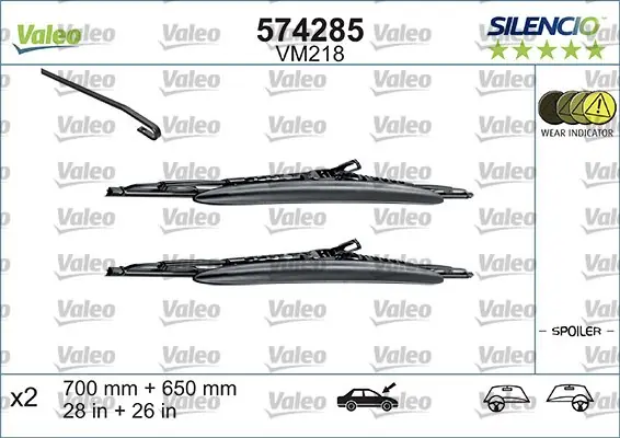 Wycieraczki silencio VALEO 574285 VM218 Sprawdź teraz
