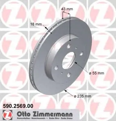 Tarcza hamulcowa ZIMMERMANN 590.2569.00 435120D010 Szybka wysyłka