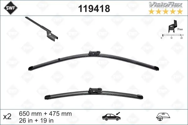 Premium Wycieraczki visioflex 650/480 SWF 119418 VM451